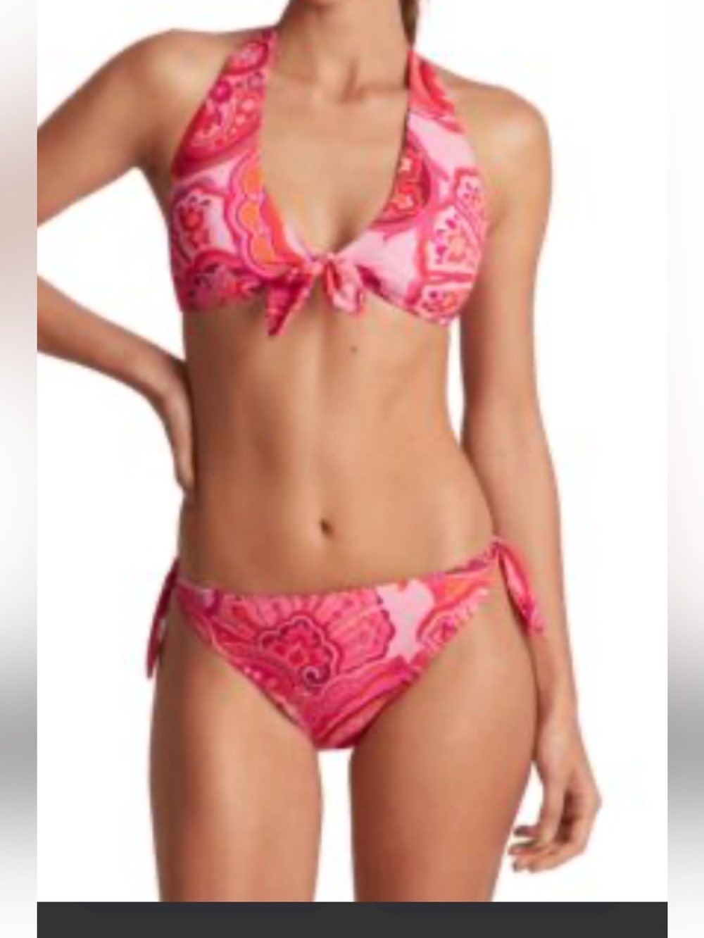 Ralph Lauren Pink & Fuchsia Paisley Tie Bikini Set NWT